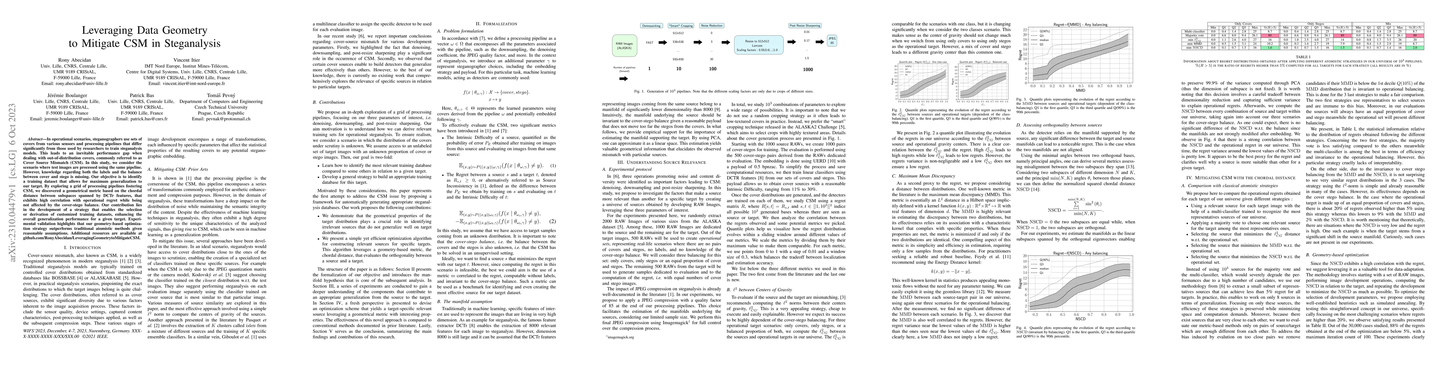 Thumbnail for Leveraging Data Geometry to Mitigate CSM in Steganalysis