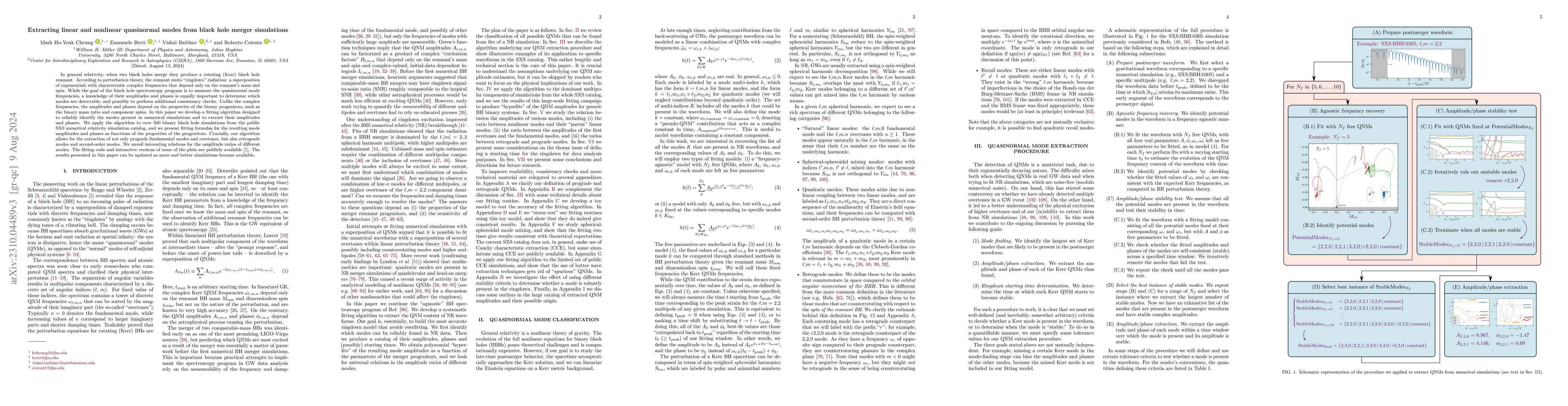 Thumbnail for Extracting linear and nonlinear quasinormal modes from black hole merger
  simulations