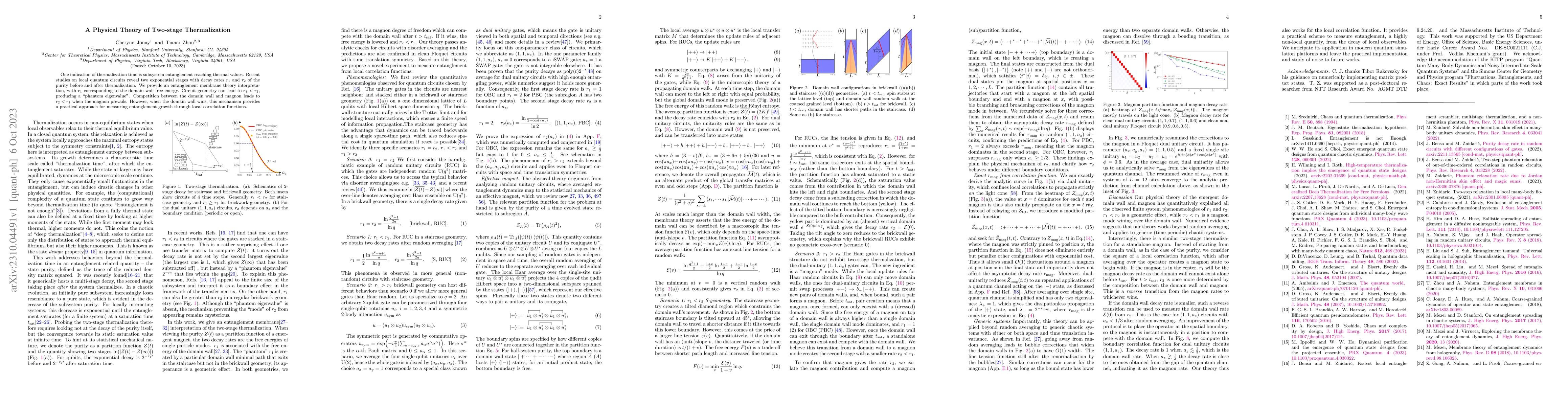 Thumbnail for A Physical Theory of Two-stage Thermalization
