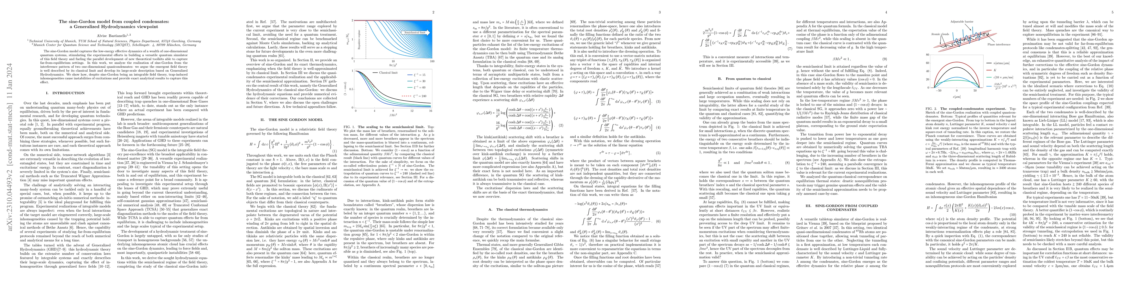 Thumbnail for The sine-Gordon model from coupled condensates: a Generalized
  Hydrodynamics viewpoint
