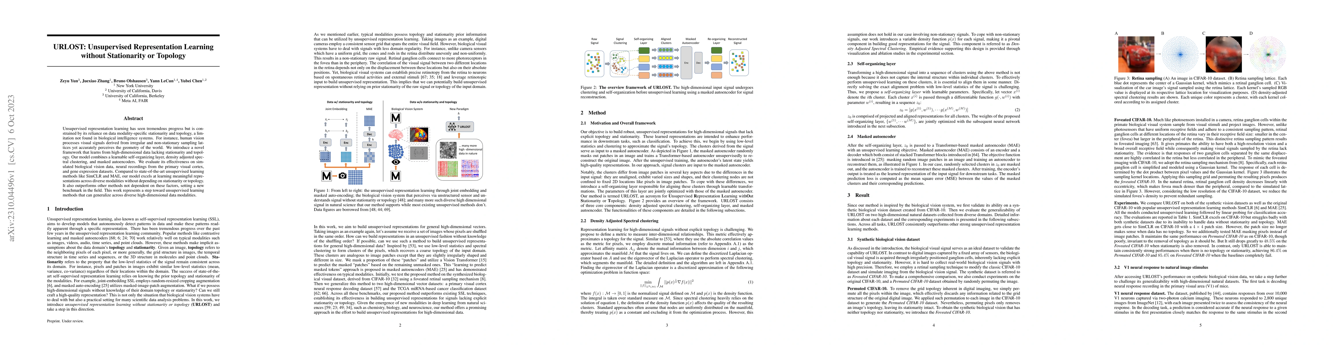 Thumbnail for URLOST: Unsupervised Representation Learning without Stationarity or
  Topology