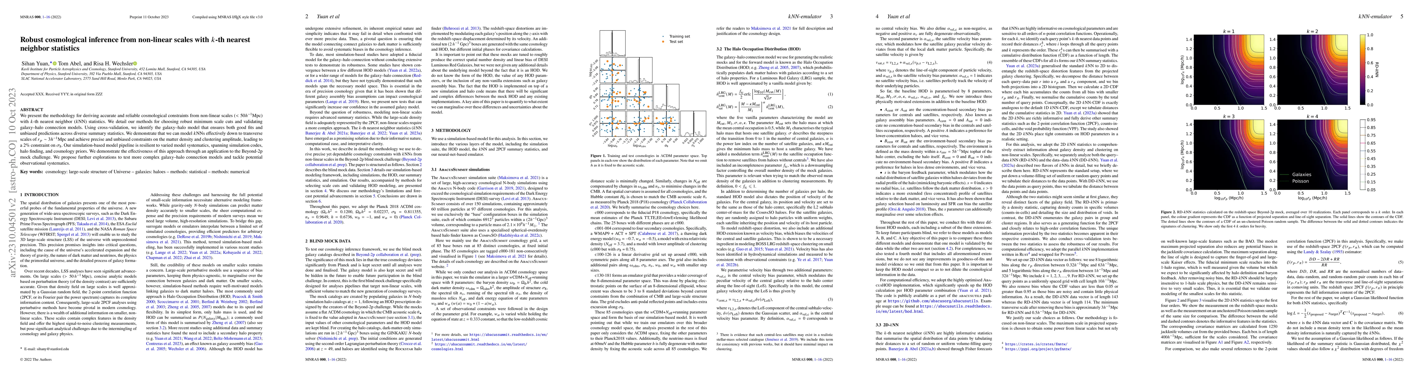 Thumbnail for Robust cosmological inference from non-linear scales with k-th nearest
  neighbor statistics