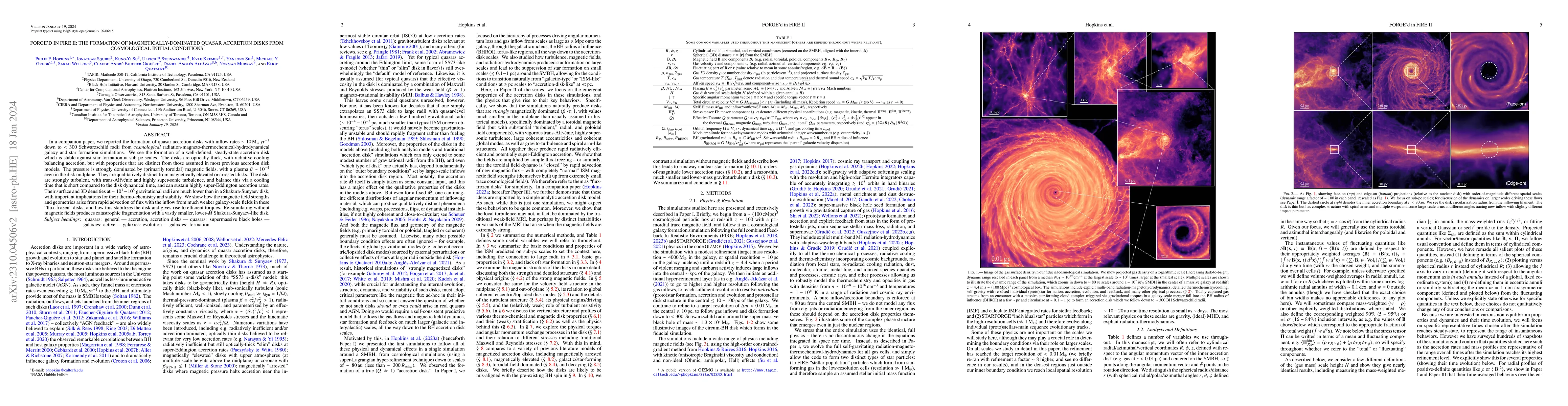 Thumbnail for FORGE'd in FIRE II: The Formation of Magnetically-Dominated Quasar
  Accretion Disks from Cosmological Initial Conditions