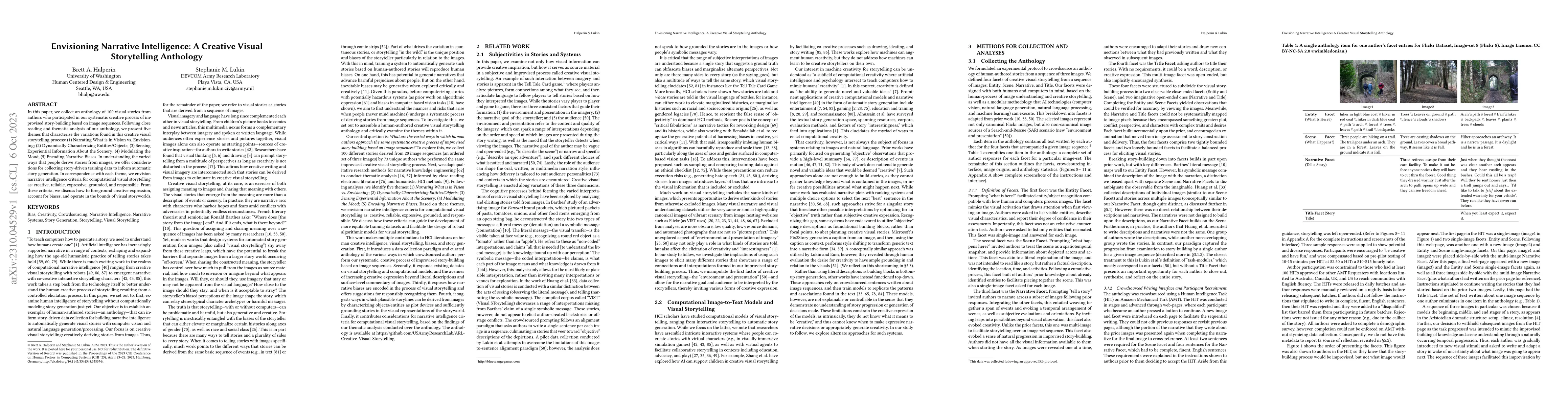 Thumbnail for Envisioning Narrative Intelligence: A Creative Visual Storytelling
  Anthology