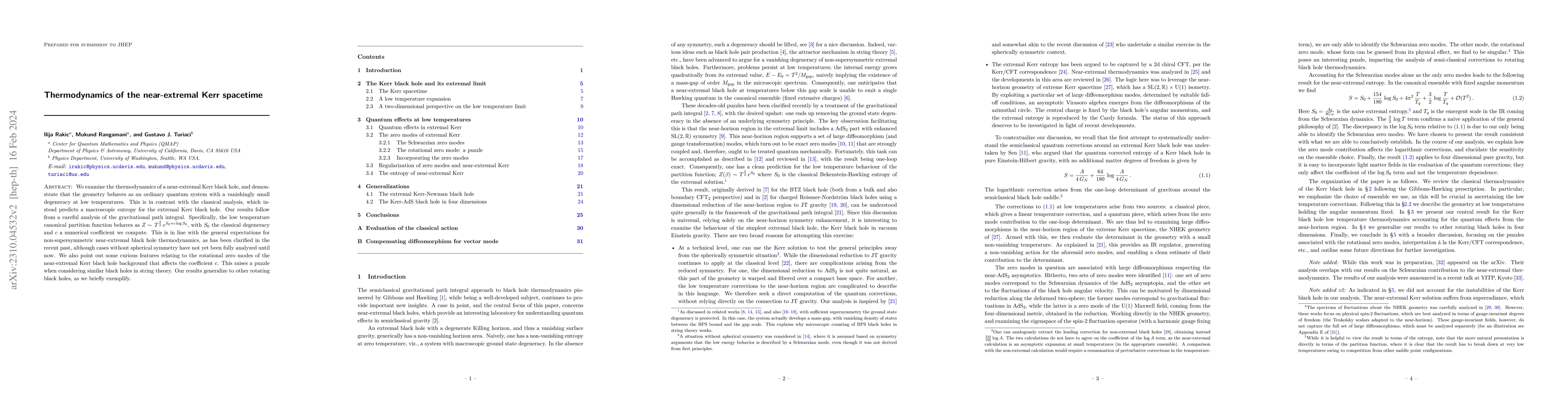 Thumbnail for Thermodynamics of the near-extremal Kerr spacetime