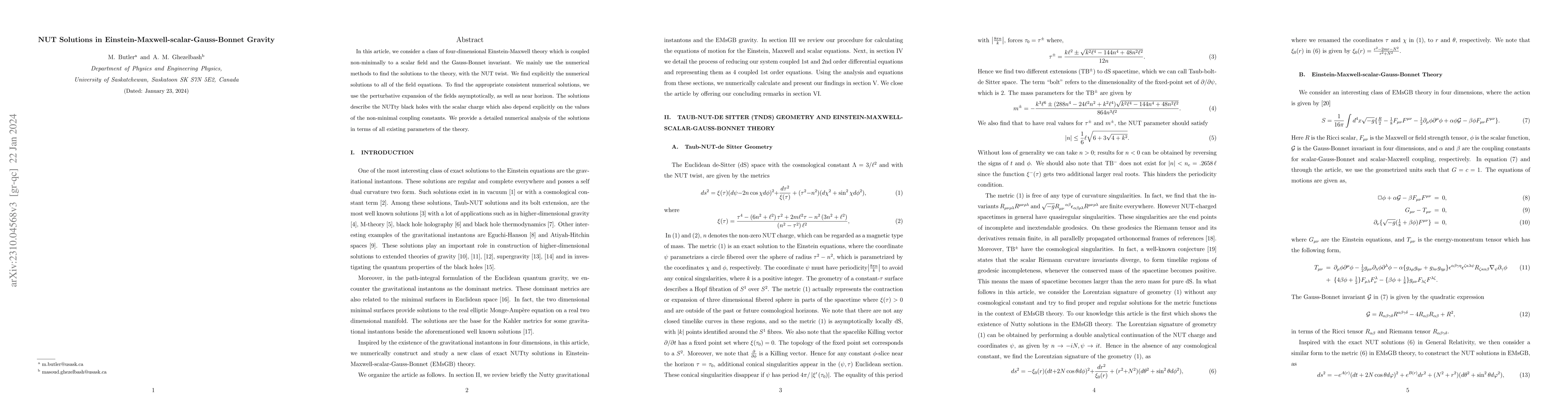 Thumbnail for NUT Solutions in Einstein-Maxwell-scalar-Gauss-Bonnet Gravity