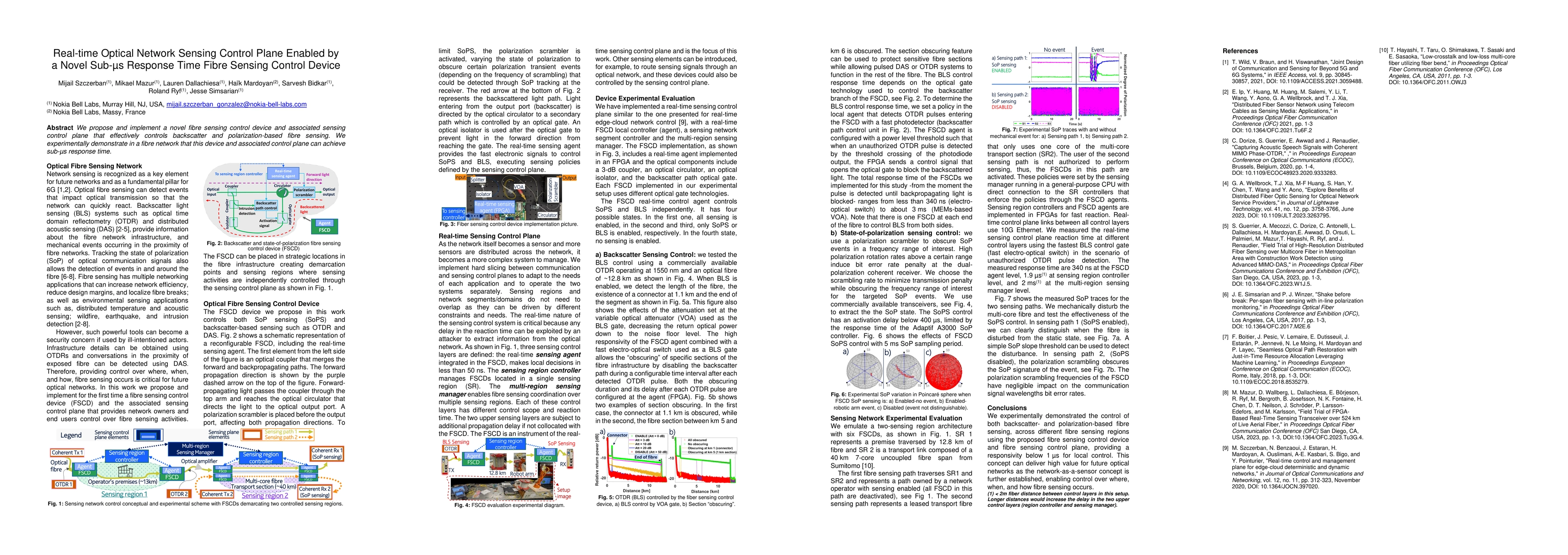 Thumbnail for Real-time Optical Network Sensing Control Plane Enabled by a Novel Sub
  us Response Time Fibre Sensing Control Device