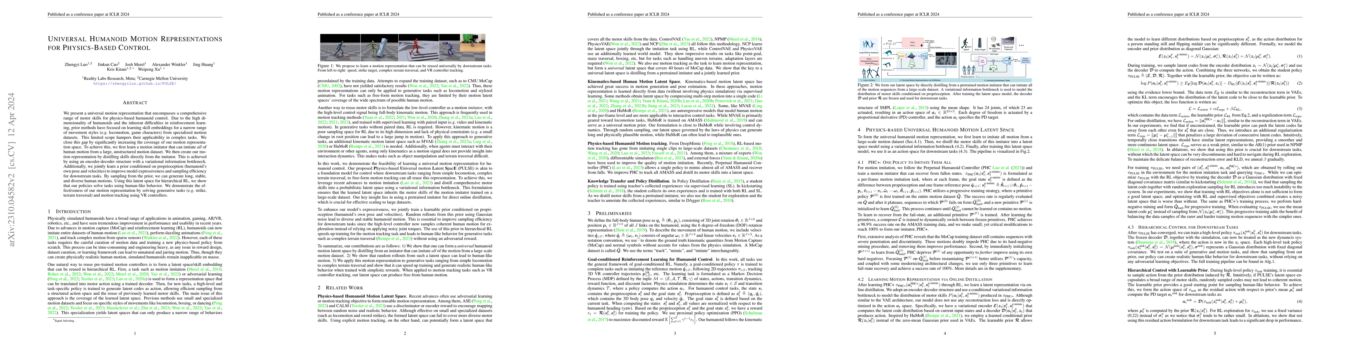 Thumbnail for Universal Humanoid Motion Representations for Physics-Based Control
