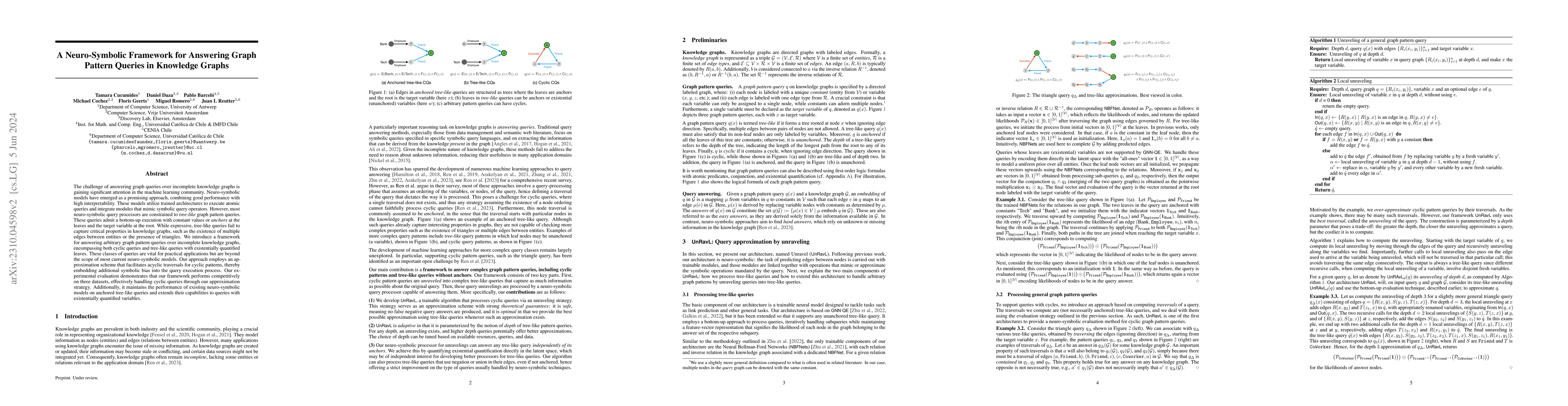 Thumbnail for A Neuro-Symbolic Framework for Answering Graph Pattern Queries in
  Knowledge Graphs