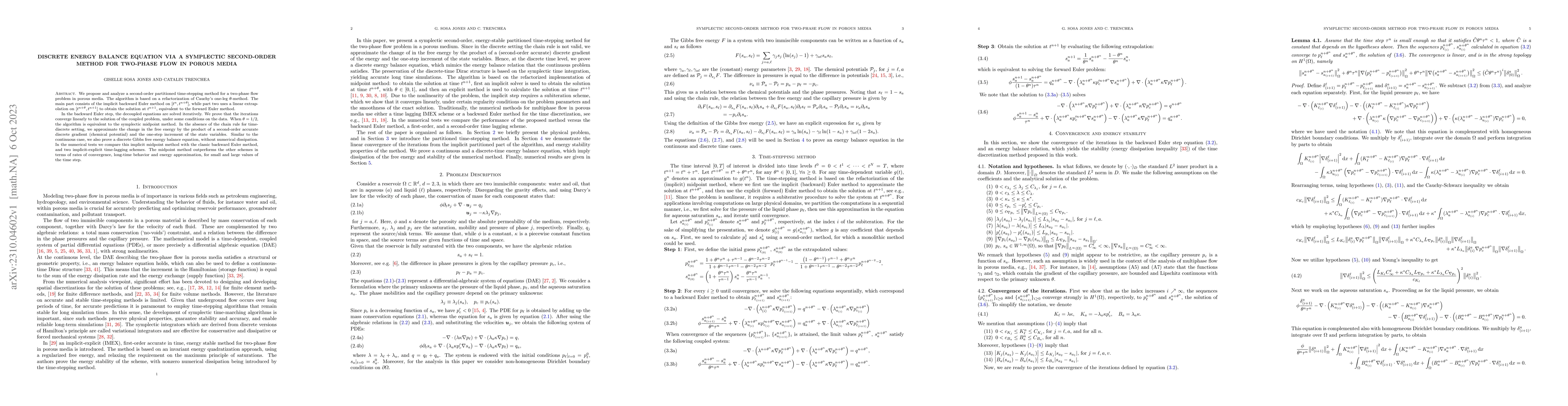 Thumbnail for Discrete energy balance equation via a symplectic second-order method
  for two-phase flow in porous media