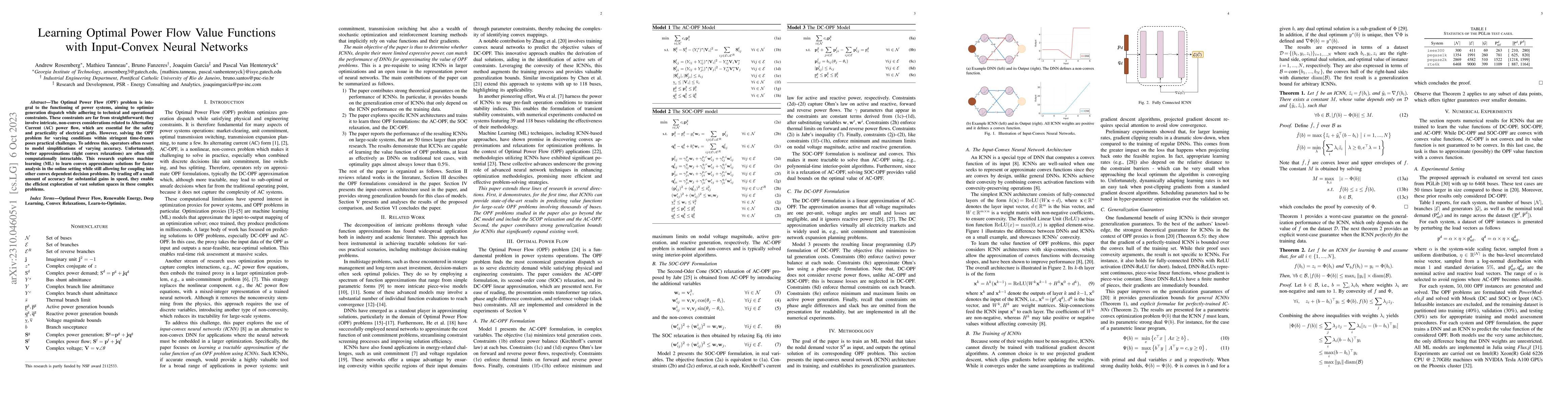 Thumbnail for Learning Optimal Power Flow Value Functions with Input-Convex Neural
  Networks