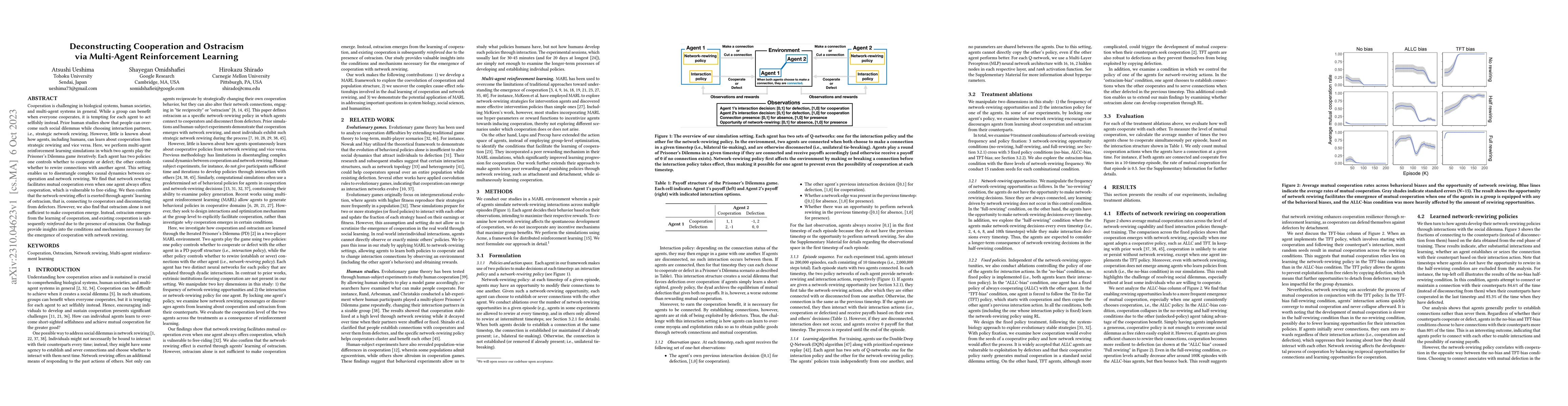 Thumbnail for Deconstructing Cooperation and Ostracism via Multi-Agent Reinforcement
  Learning