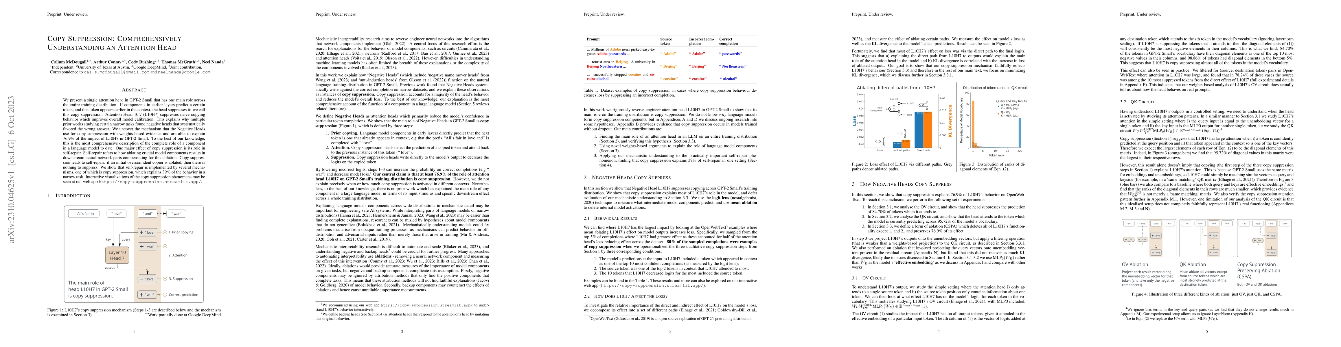 Thumbnail for Copy Suppression: Comprehensively Understanding an Attention Head