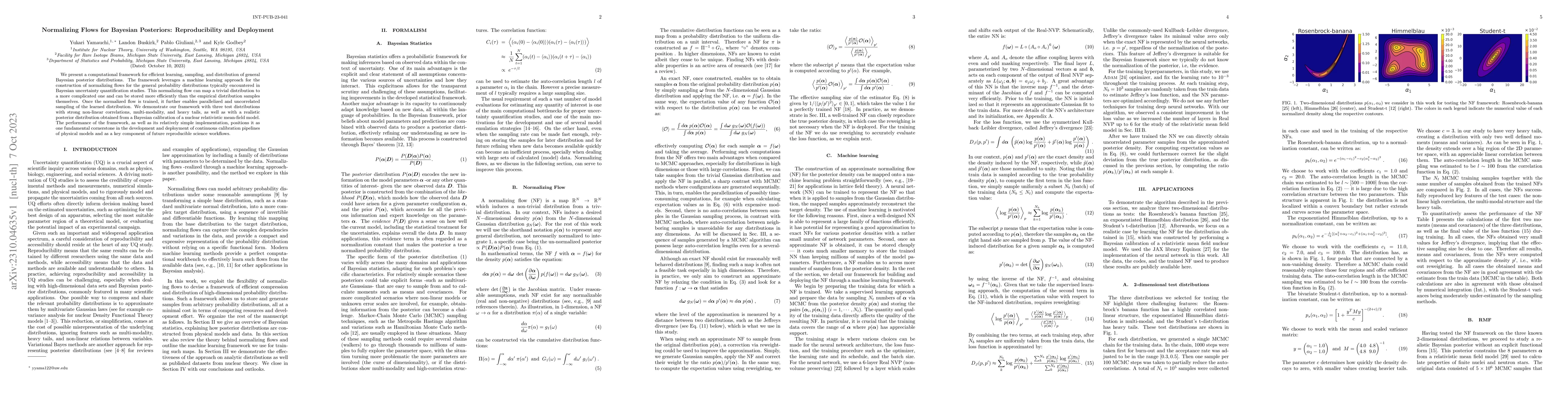 Thumbnail for Normalizing Flows for Bayesian Posteriors: Reproducibility and
  Deployment