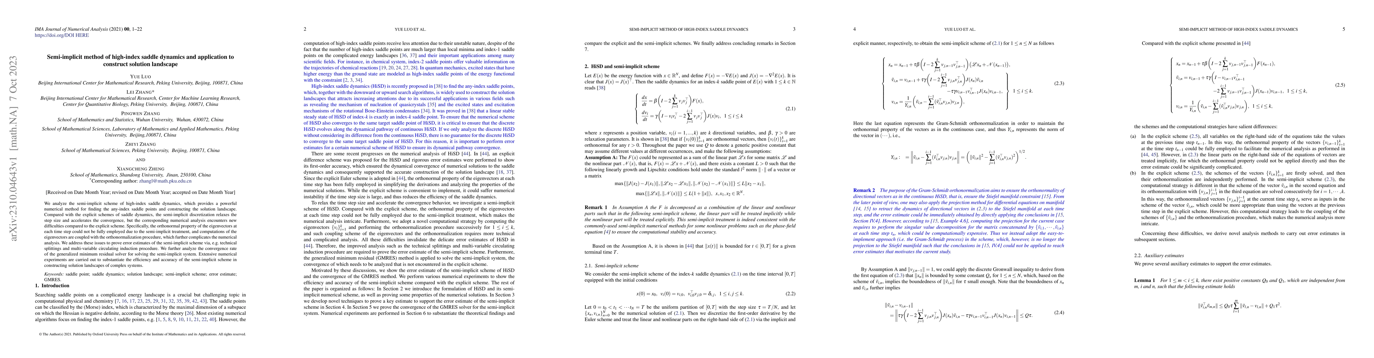 Thumbnail for Semi-implicit method of high-index saddle dynamics and application to
  construct solution landscape