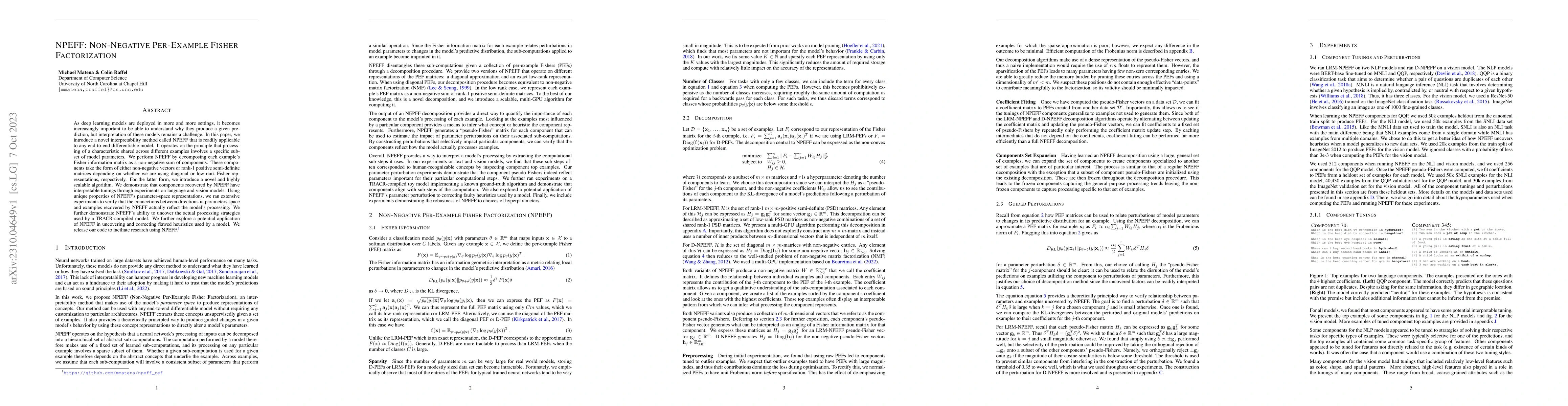 Thumbnail for NPEFF: Non-Negative Per-Example Fisher Factorization
