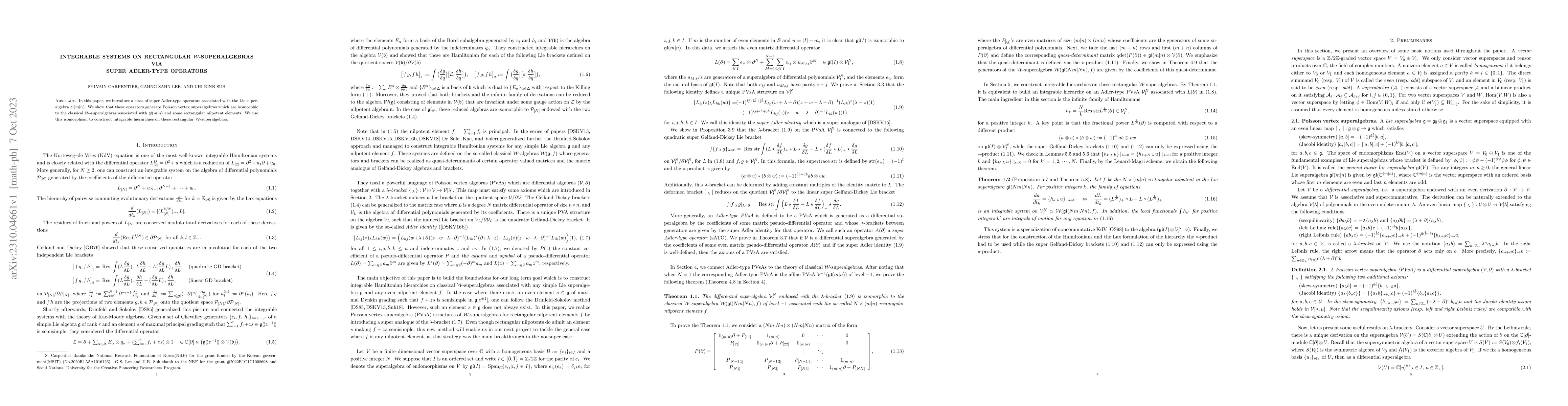 Thumbnail for Integrable systems on rectangular $\mathcal{W}$-superalgebras via super
  Adler-type operators