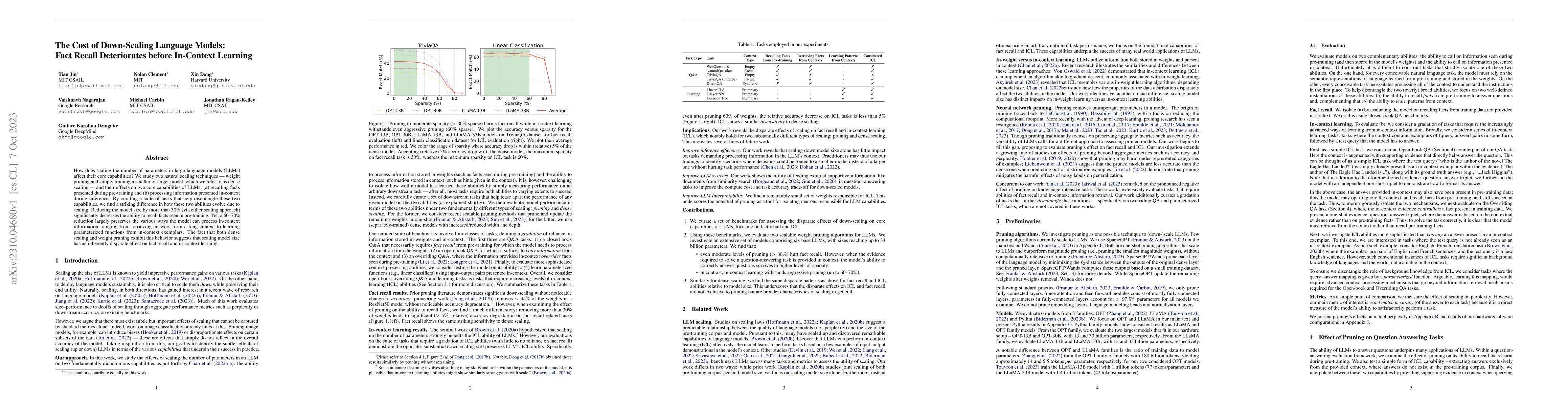 Thumbnail for The Cost of Down-Scaling Language Models: Fact Recall Deteriorates
  before In-Context Learning