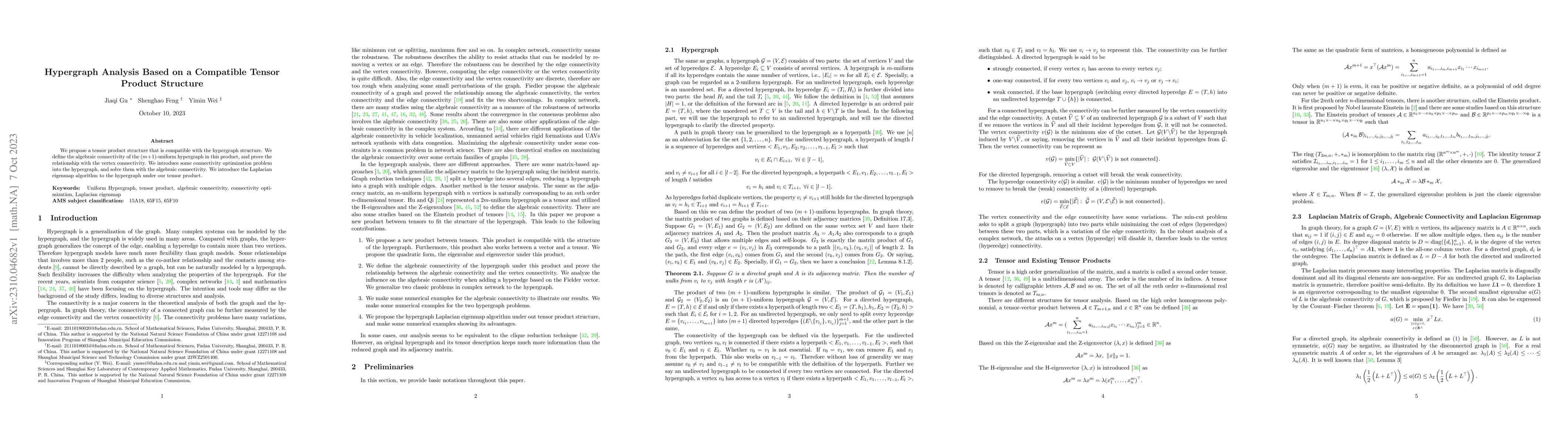 Thumbnail for Hypergraph Analysis Based on a Compatible Tensor Product Structure
