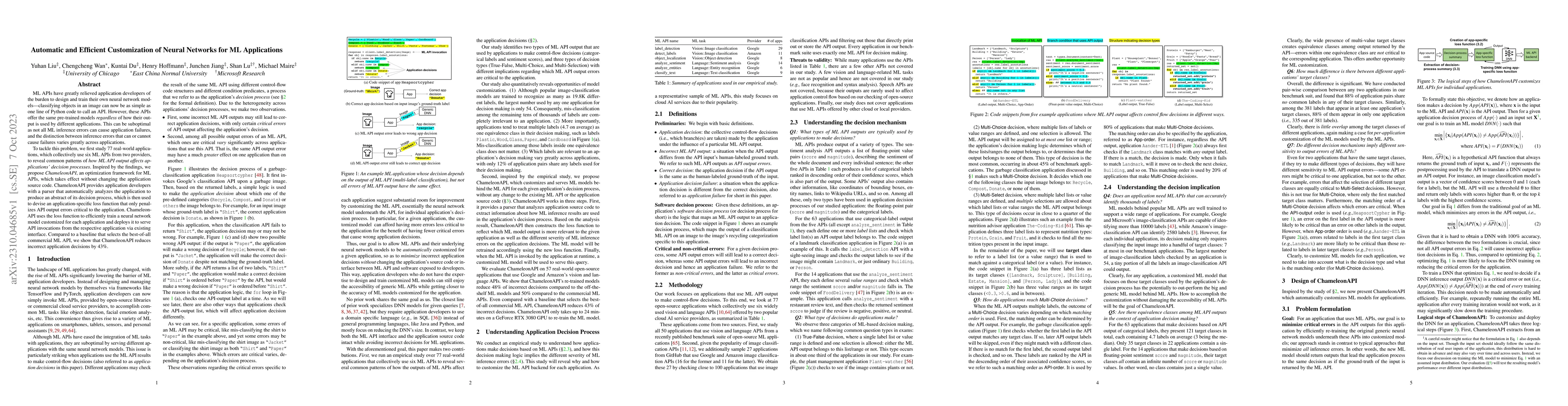 Thumbnail for Automatic and Efficient Customization of Neural Networks for ML
  Applications