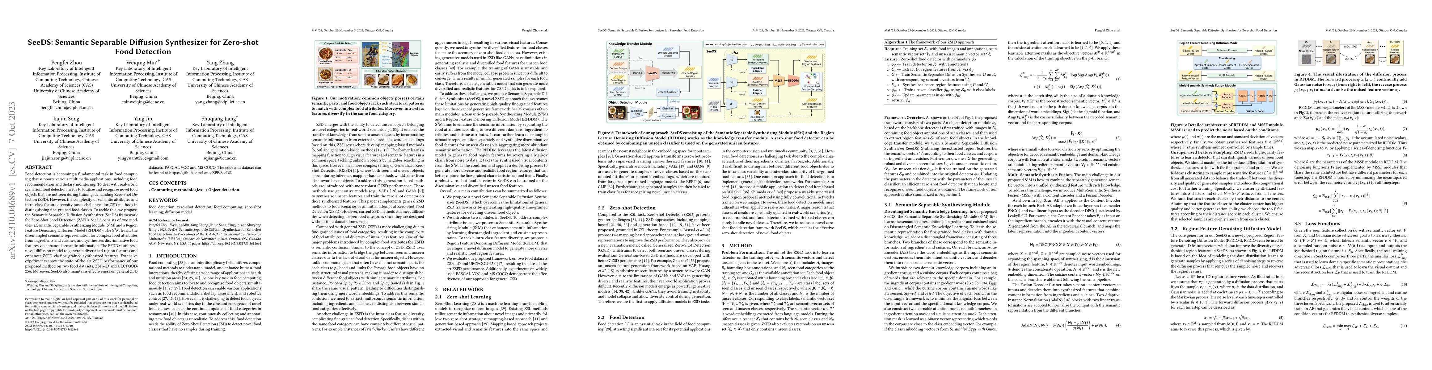Thumbnail for SeeDS: Semantic Separable Diffusion Synthesizer for Zero-shot Food
  Detection