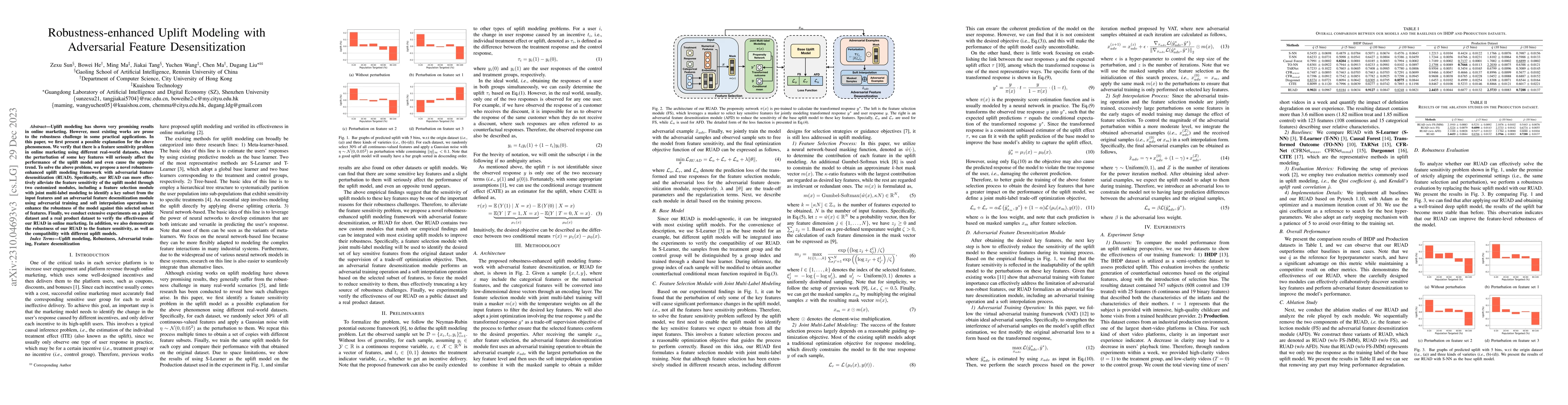 Thumbnail for Robustness-enhanced Uplift Modeling with Adversarial Feature
  Desensitization