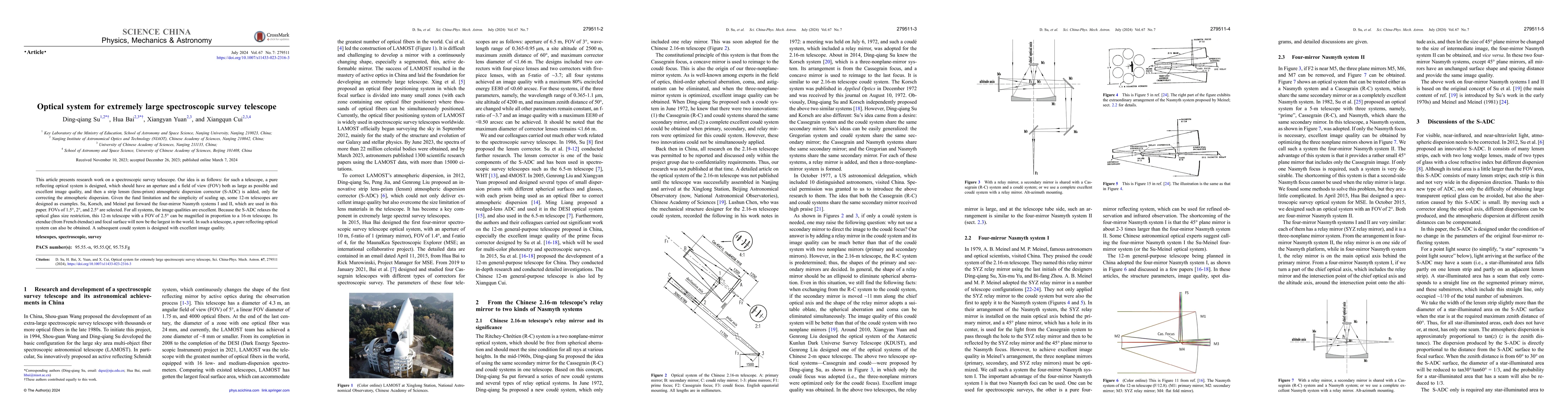 Thumbnail for Optical system for extremely large spectroscopic survey telescope