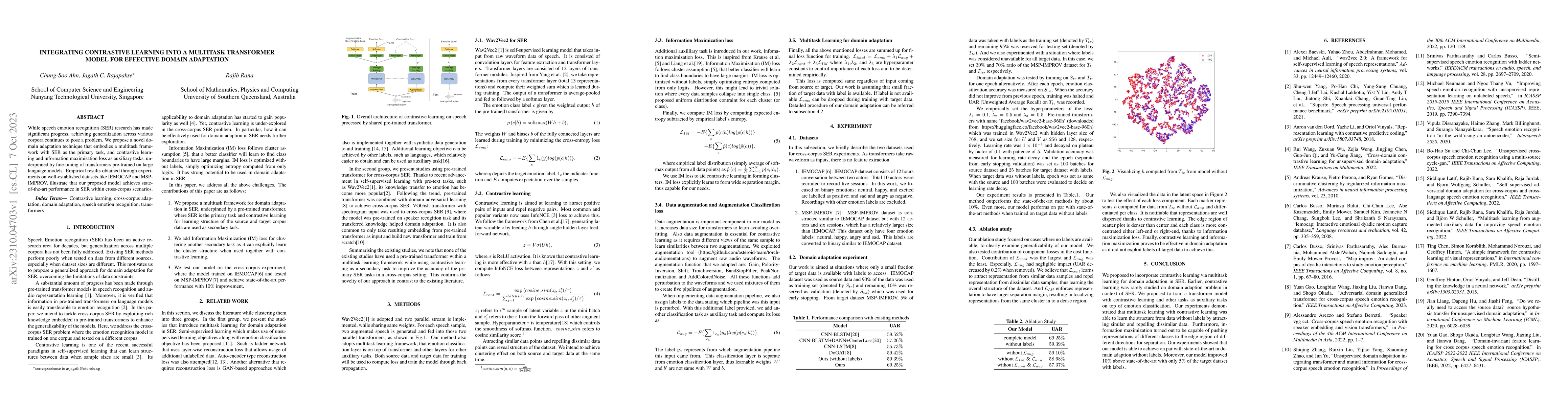 Thumbnail for Integrating Contrastive Learning into a Multitask Transformer Model for
  Effective Domain Adaptation