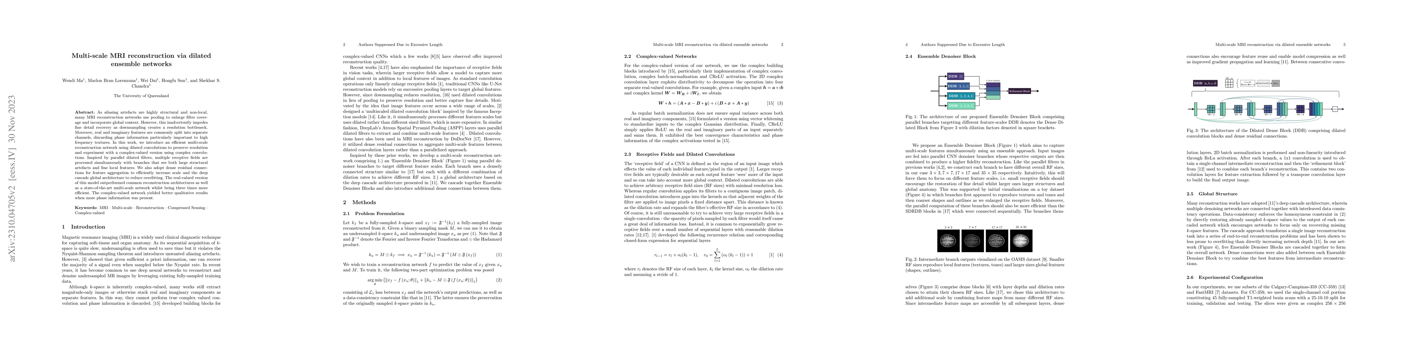 Thumbnail for Multi-scale MRI reconstruction via dilated ensemble networks