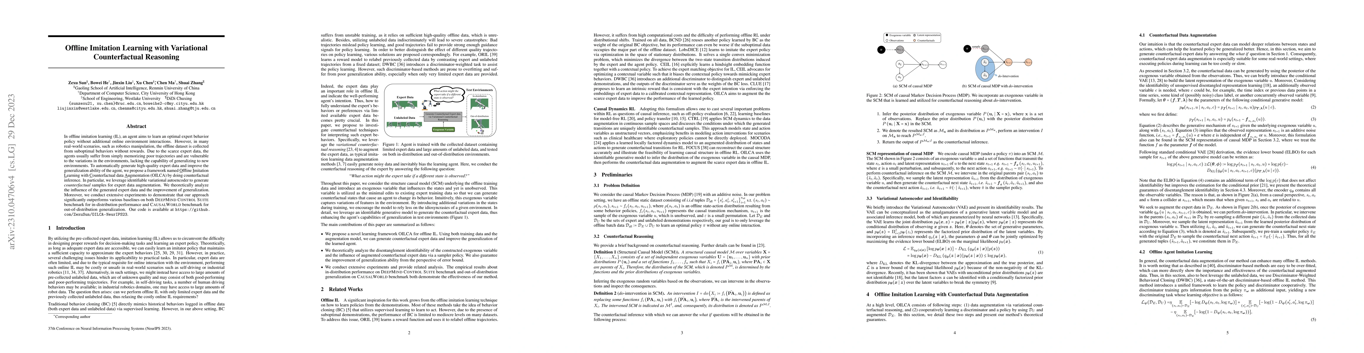 Thumbnail for Offline Imitation Learning with Variational Counterfactual Reasoning