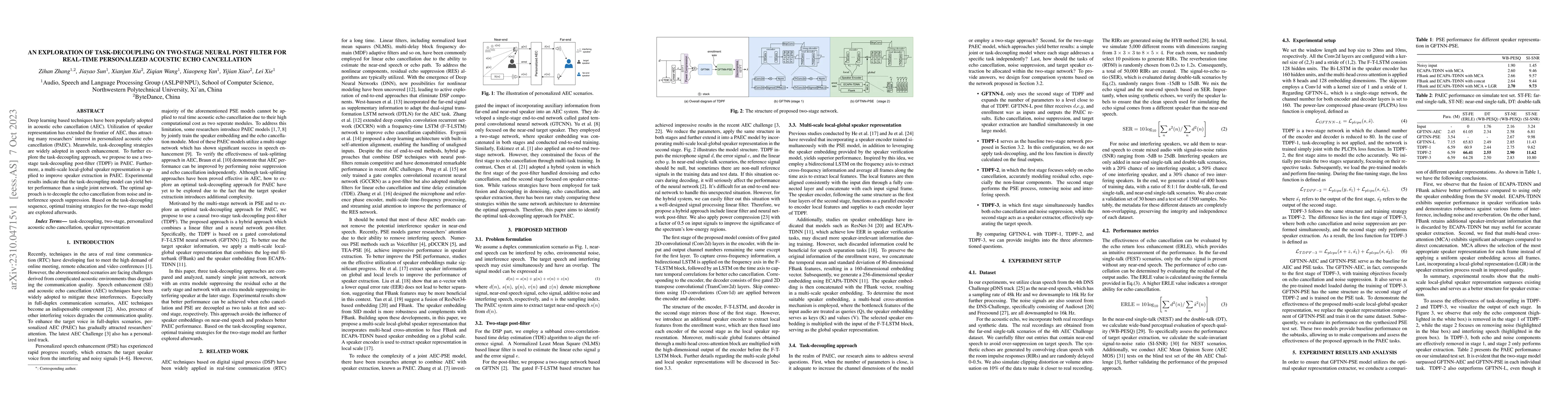 Thumbnail for An Exploration of Task-decoupling on Two-stage Neural Post Filter for
  Real-time Personalized Acoustic Echo Cancellation
