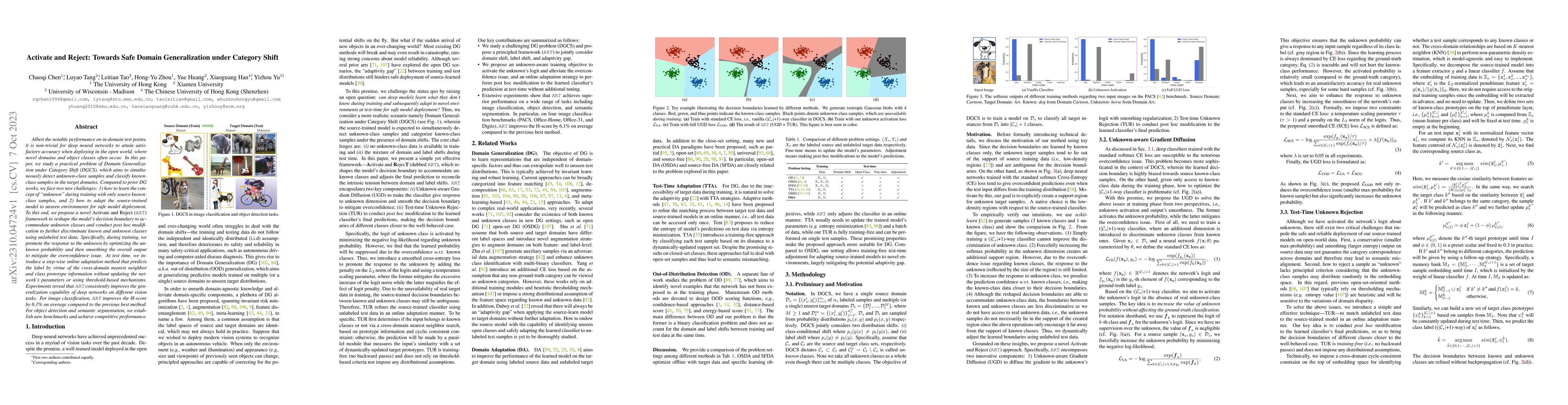 Thumbnail for Activate and Reject: Towards Safe Domain Generalization under Category
  Shift