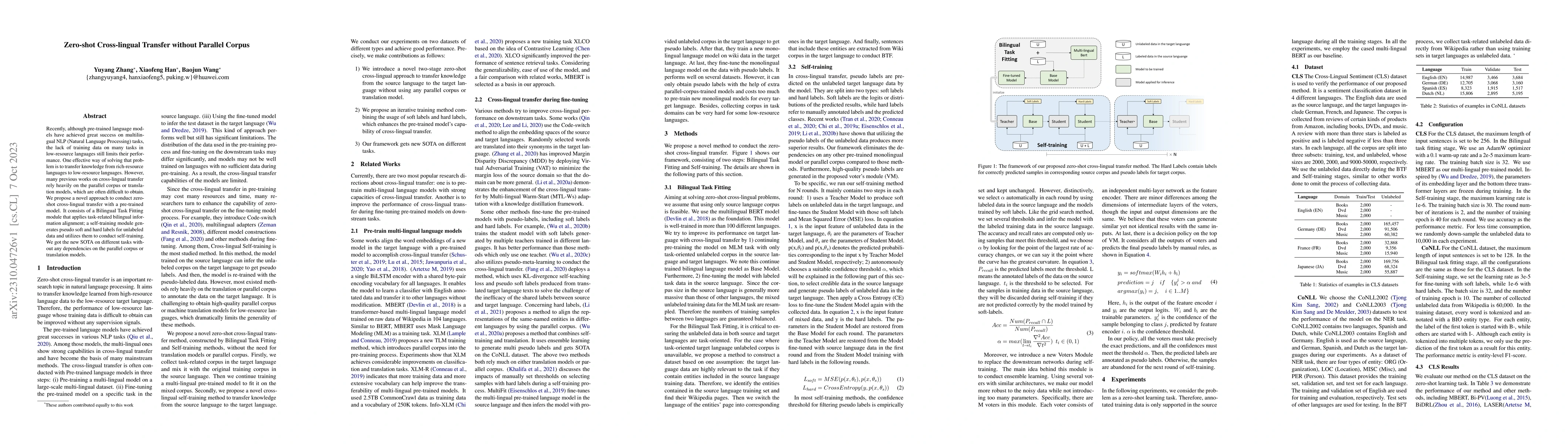 Thumbnail for Zero-shot Cross-lingual Transfer without Parallel Corpus