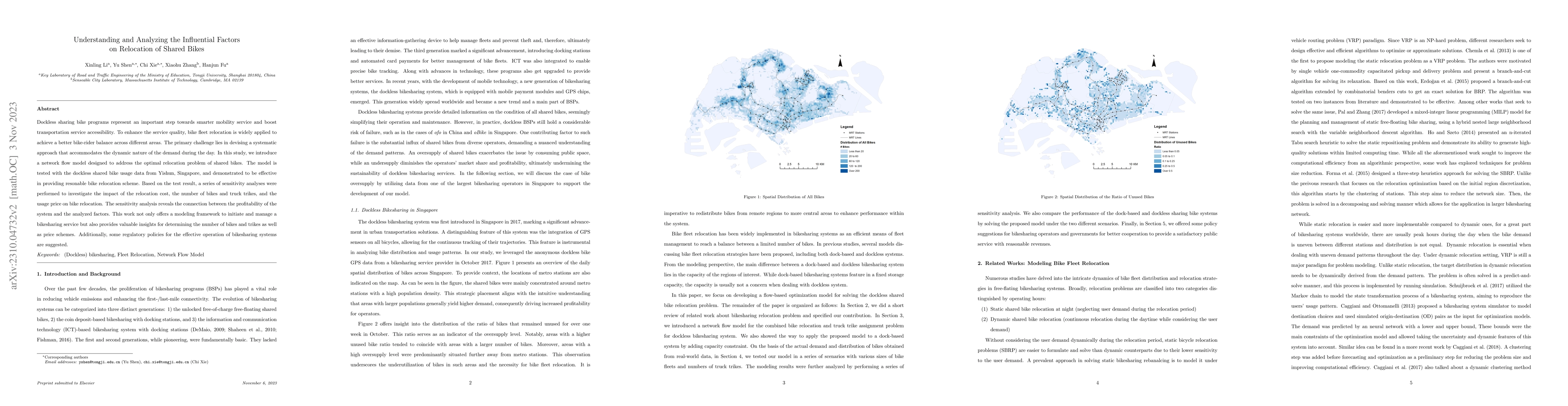 Thumbnail for Understanding and Analyzing the Influential Factors on Relocation of
  Shared Bikes