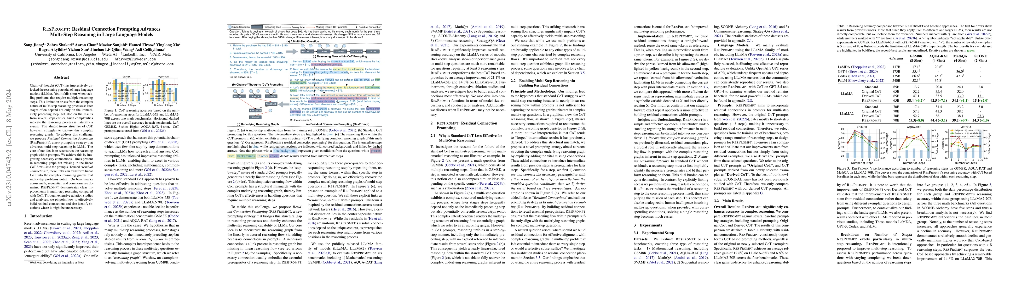 Thumbnail for Resprompt: Residual Connection Prompting Advances Multi-Step Reasoning
  in Large Language Models