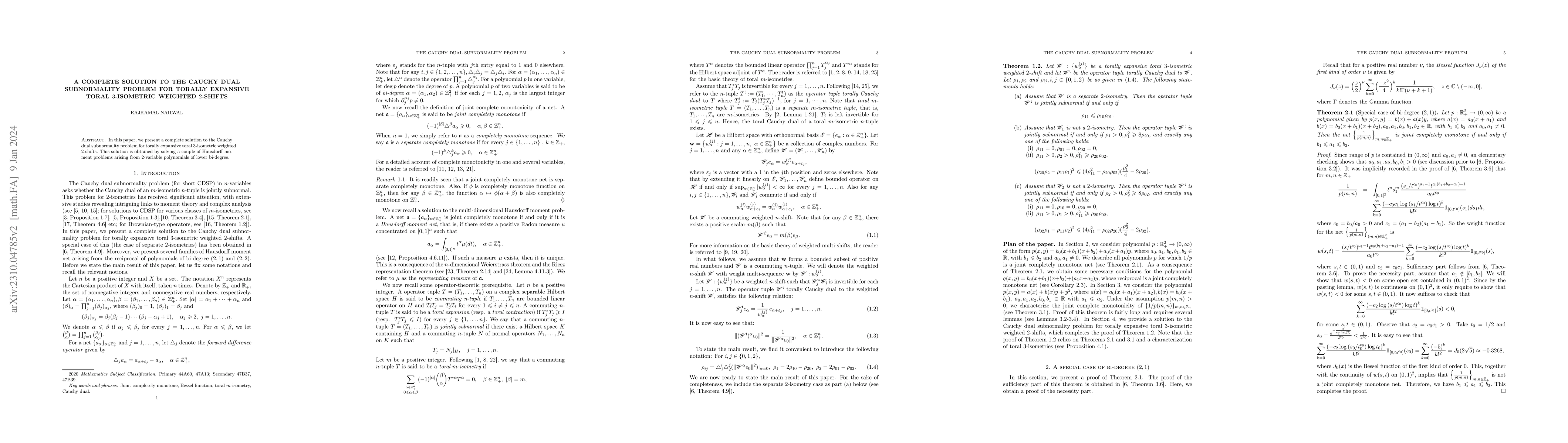 Thumbnail for A complete solution to the Cauchy dual subnormality problem for torally
  expansive toral $3$-isometric weighted $2$-shifts