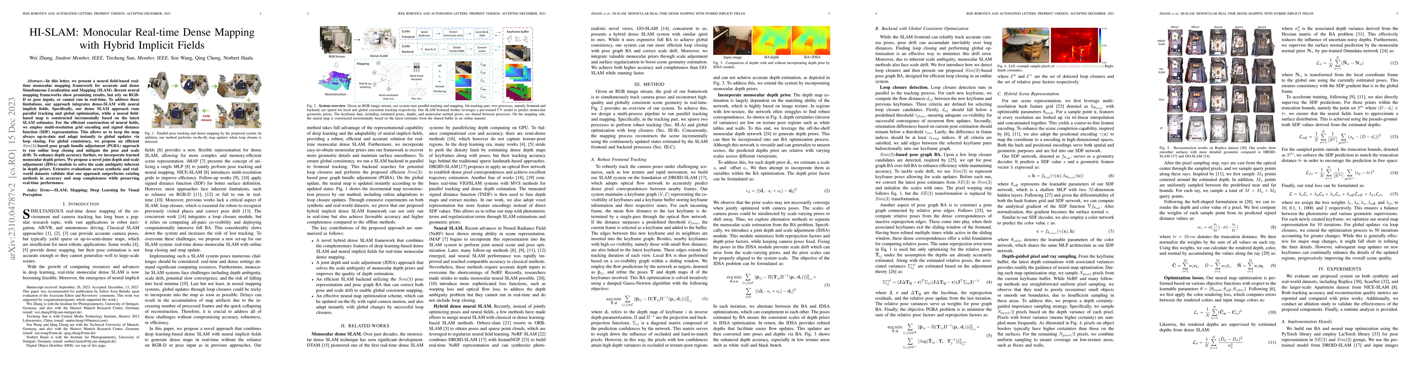 Thumbnail for HI-SLAM: Monocular Real-time Dense Mapping with Hybrid Implicit Fields