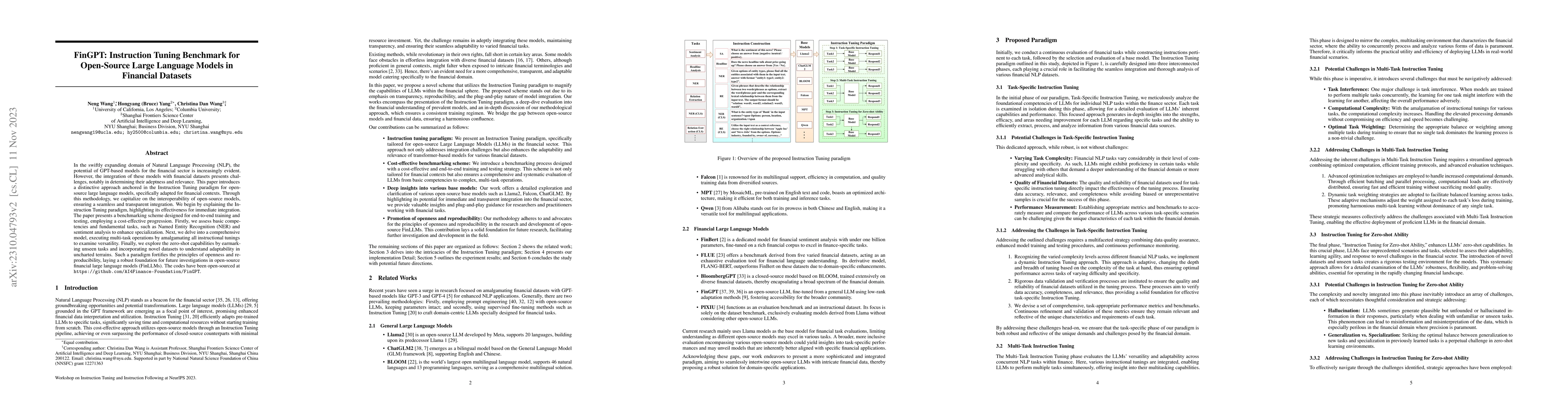 Thumbnail for FinGPT: Instruction Tuning Benchmark for Open-Source Large Language
  Models in Financial Datasets