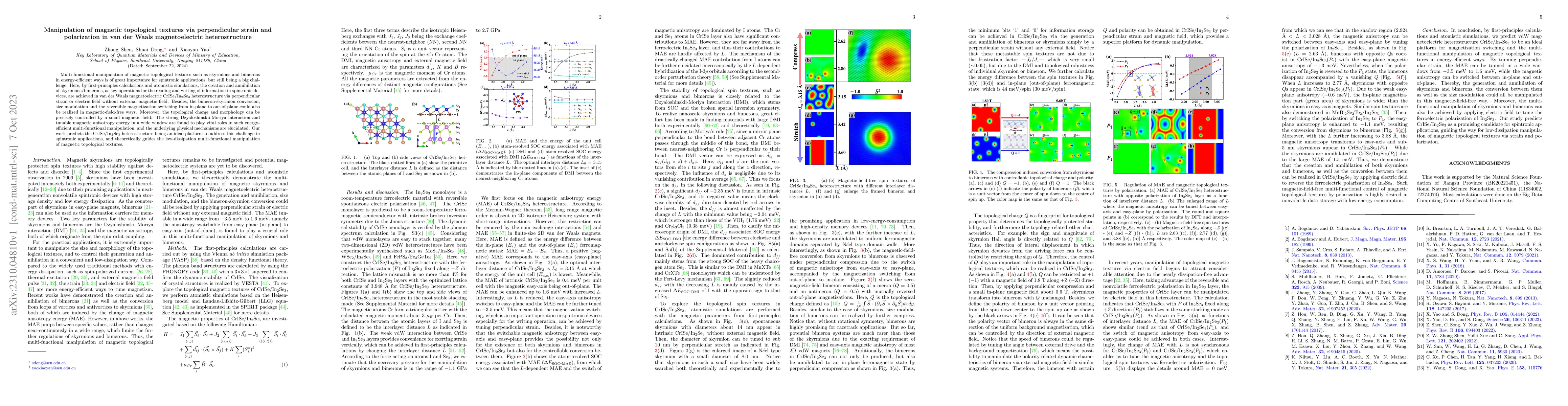 Thumbnail for Manipulation of magnetic topological textures via perpendicular strain
  and polarization in van der Waals magnetoelectric heterostructure