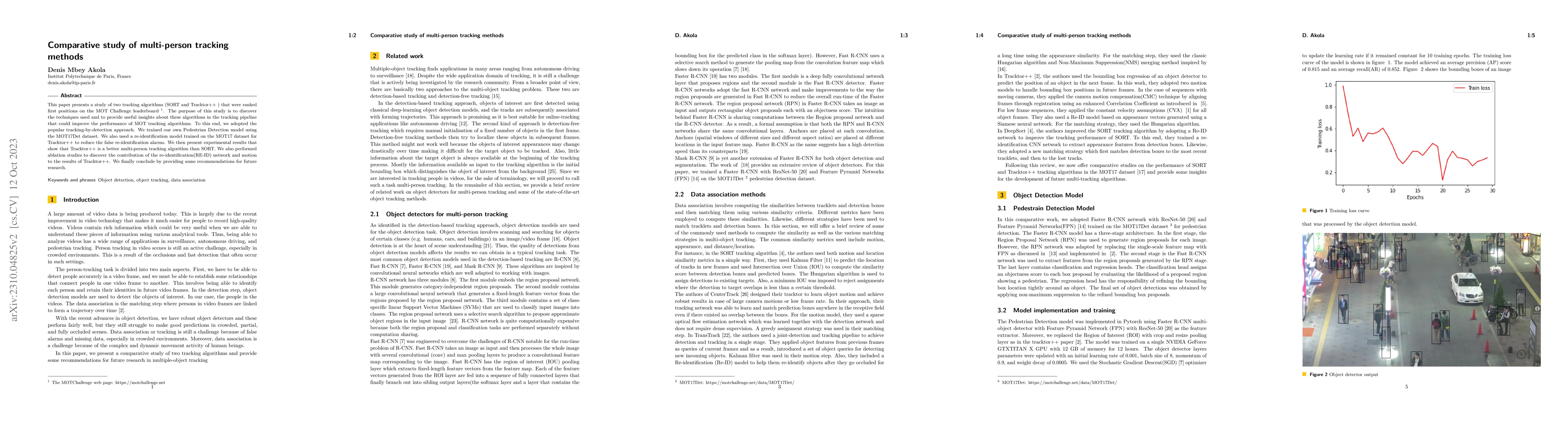 Thumbnail for Comparative study of multi-person tracking methods