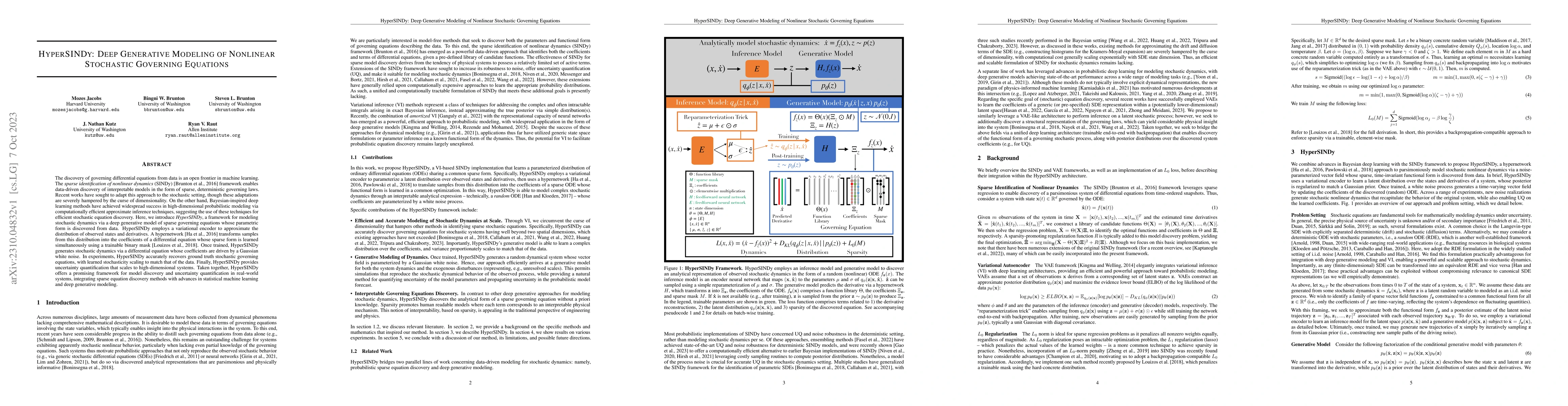 Thumbnail for HyperSINDy: Deep Generative Modeling of Nonlinear Stochastic Governing
  Equations