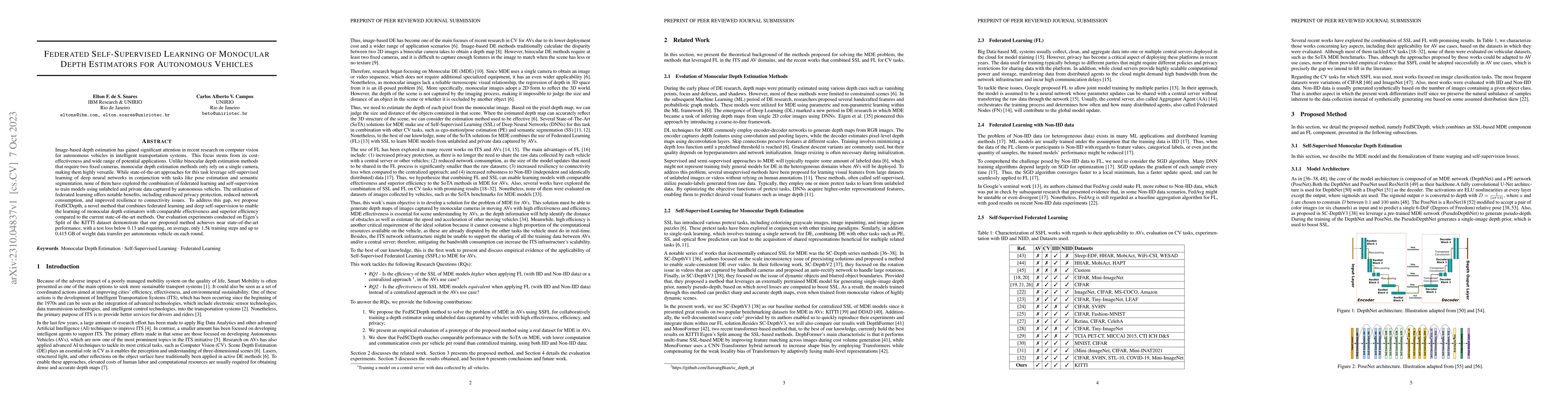 Thumbnail for Federated Self-Supervised Learning of Monocular Depth Estimators for
  Autonomous Vehicles