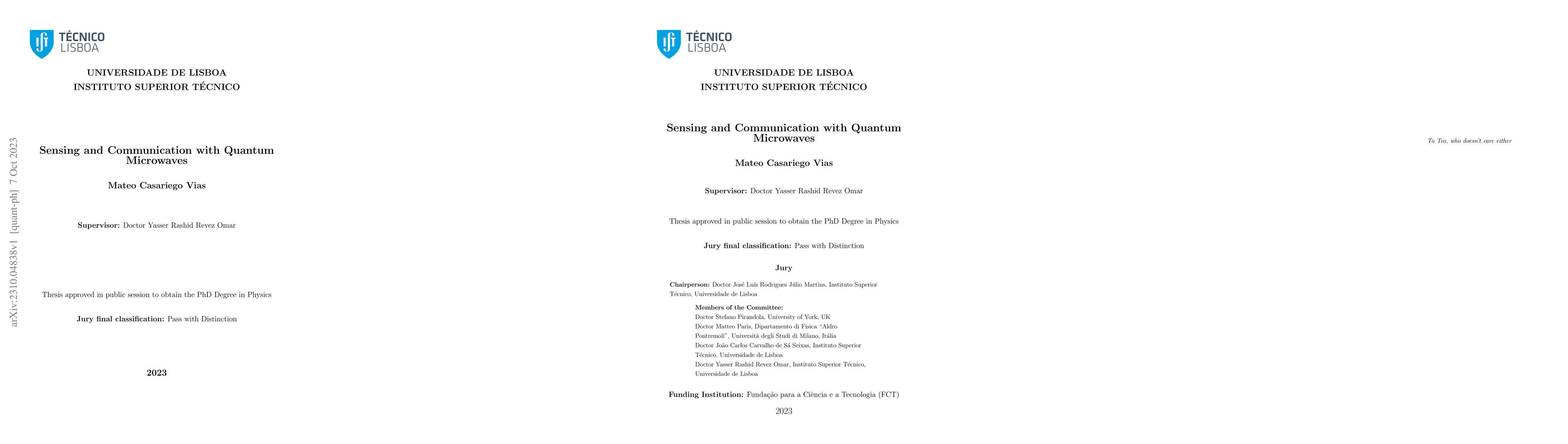 Thumbnail for Sensing and Communication with Quantum Microwaves