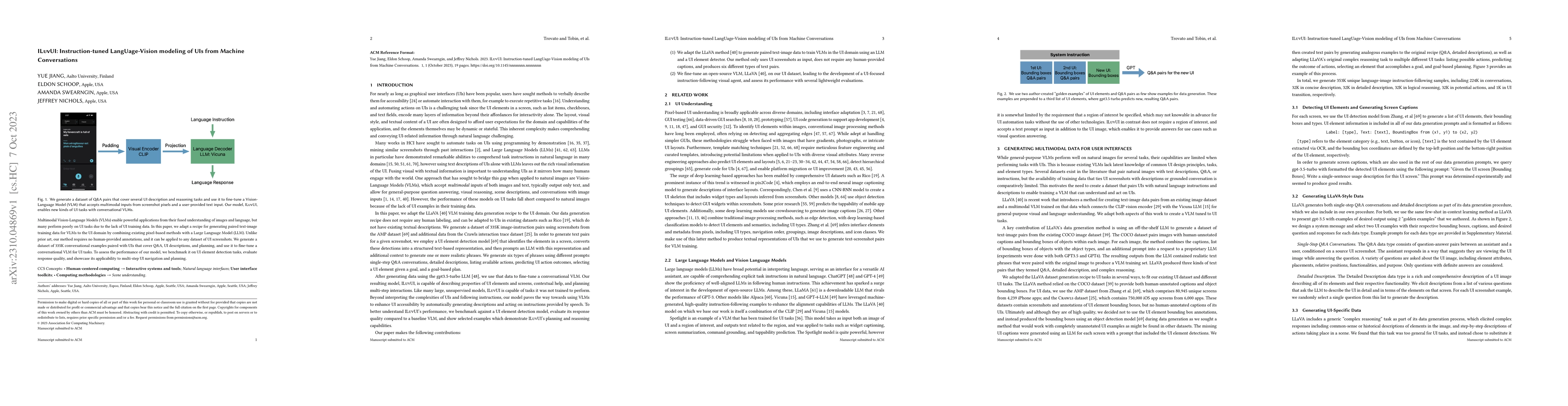 Thumbnail for ILuvUI: Instruction-tuned LangUage-Vision modeling of UIs from Machine
  Conversations
