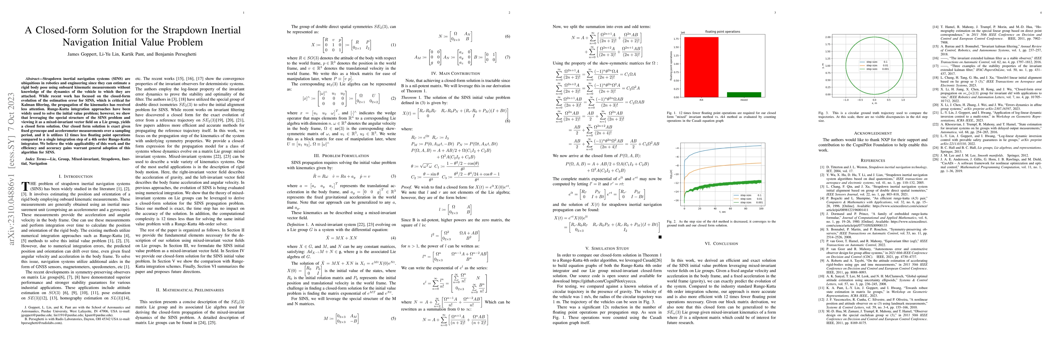 Thumbnail for A Closed-form Solution for the Strapdown Inertial Navigation Initial
  Value Problem
