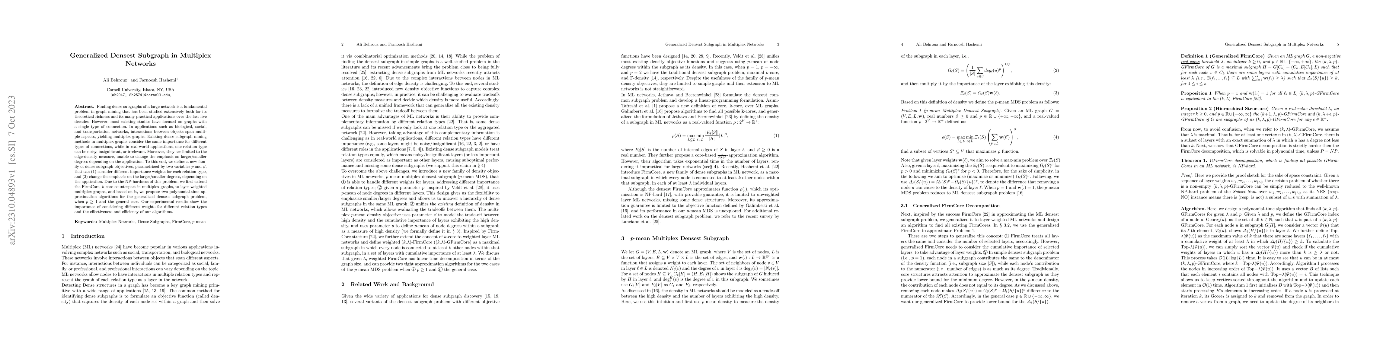 Thumbnail for Generalized Densest Subgraph in Multiplex Networks