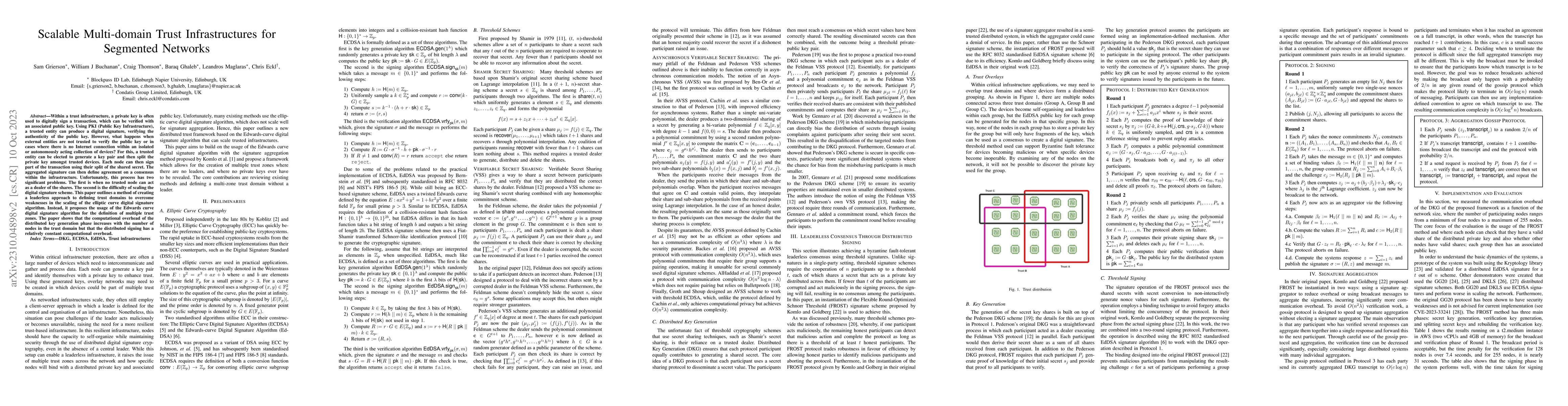 Thumbnail for Scalable Multi-domain Trust Infrastructures for Segmented Networks