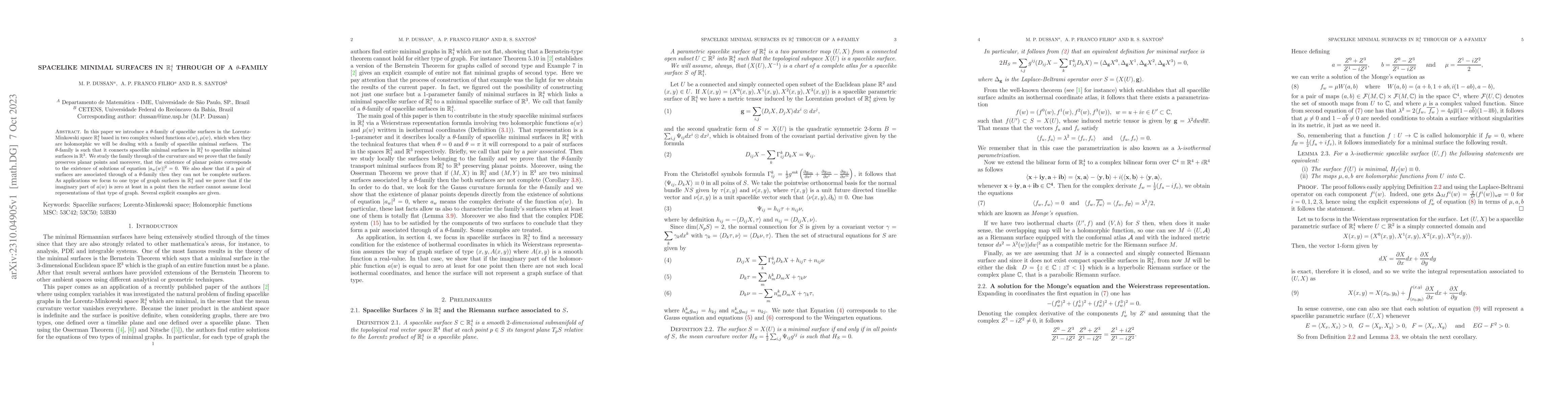 Thumbnail for Spacelike minimal surfaces in R^4_1 through of a $\theta$-Family