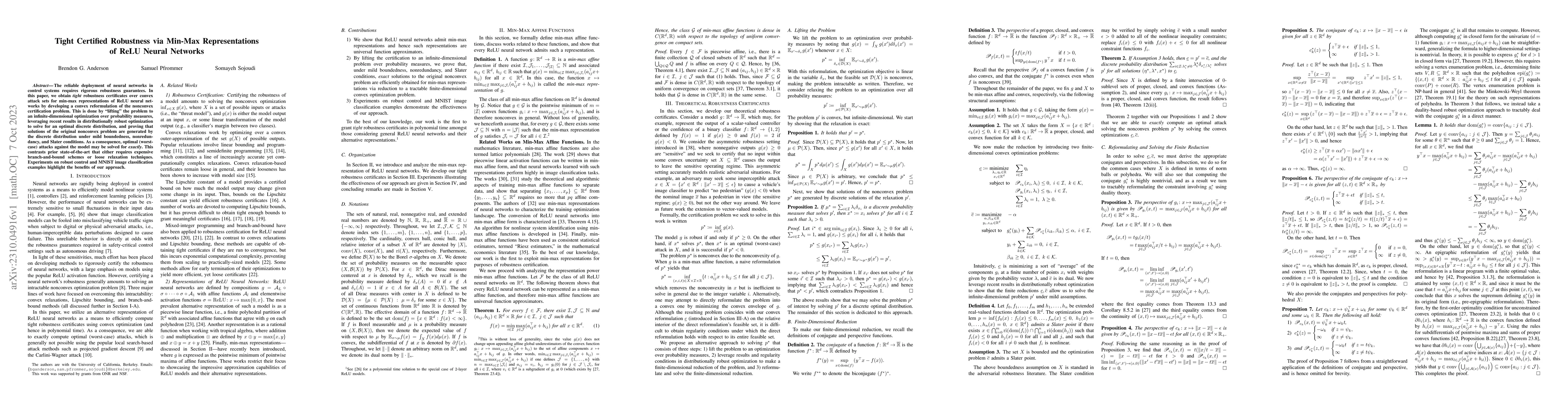 Thumbnail for Tight Certified Robustness via Min-Max Representations of ReLU Neural
  Networks