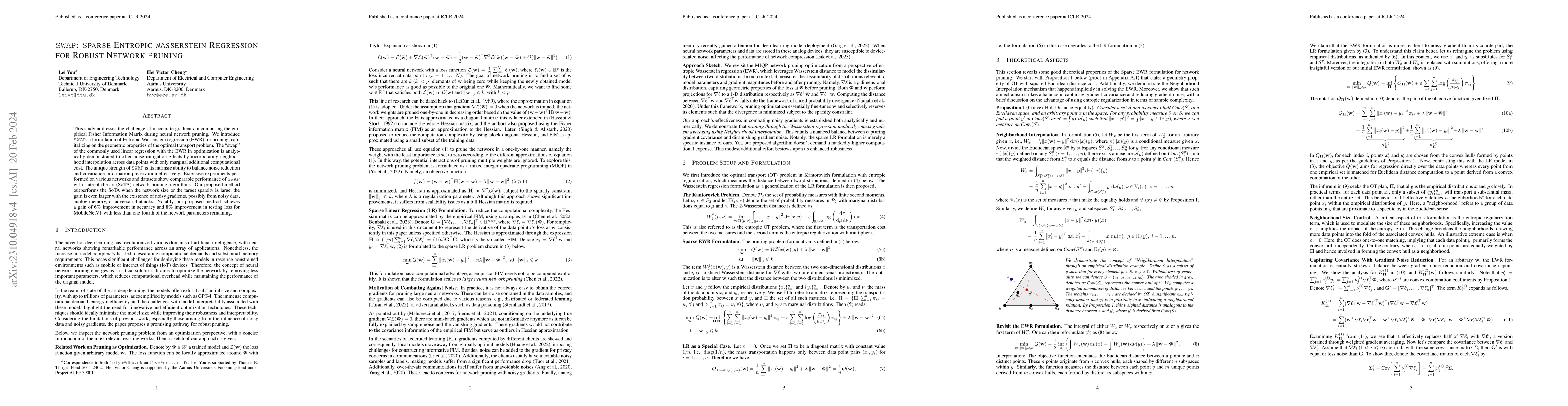 Thumbnail for SWAP: Sparse Entropic Wasserstein Regression for Robust Network Pruning